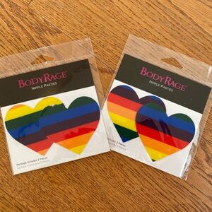Rainbow Heart Nipple Pasties